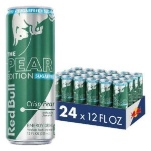 Red Bull Energy Drink Booster Sugar Free Crisp Pear Athlete Low Calorie 24Pcs